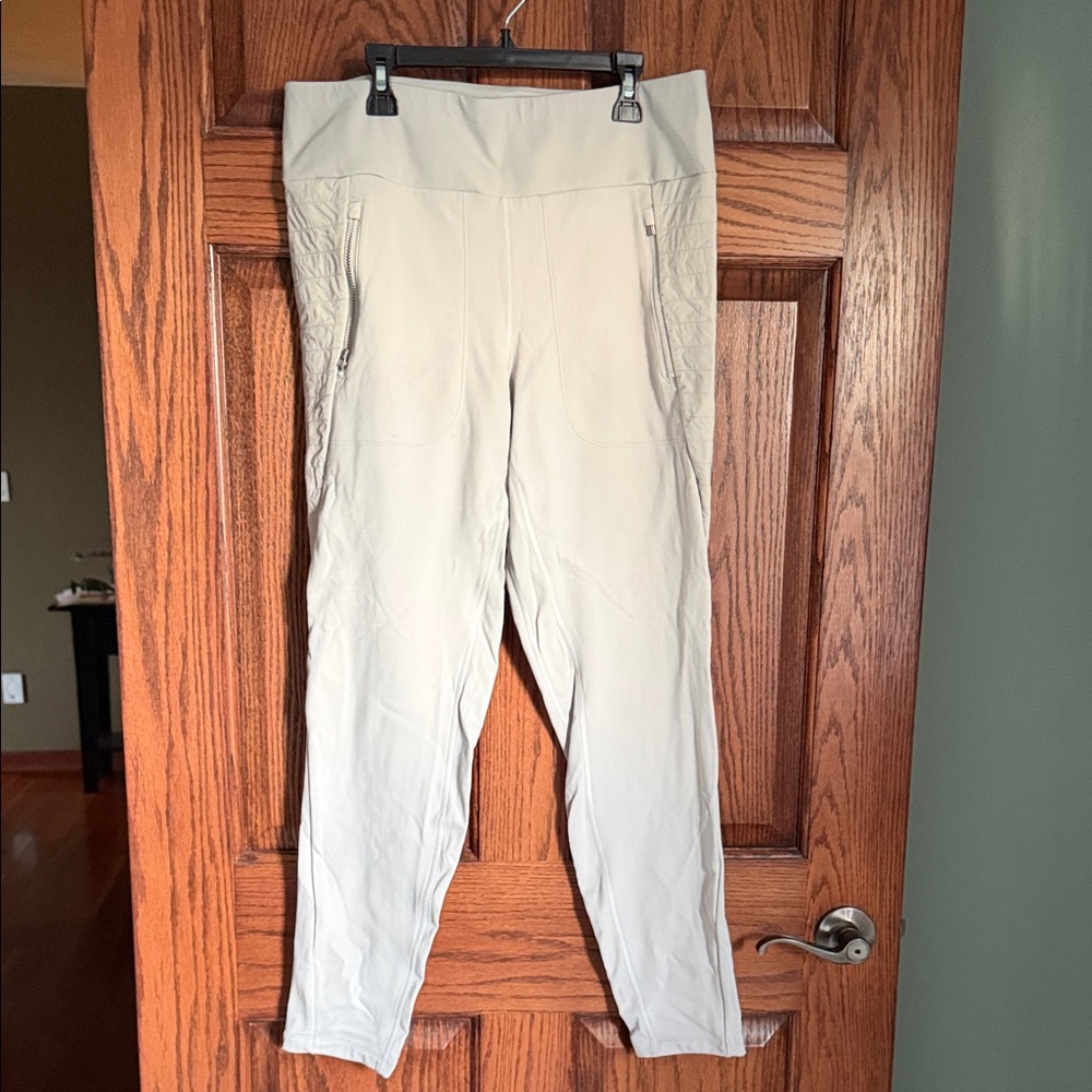 Athleta Beige High-Waisted Leggings